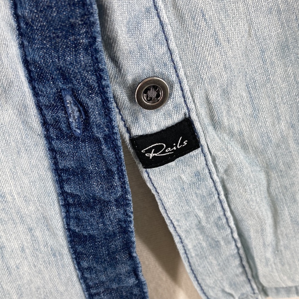 Rails Zoey Color-Block Denim Button Down Shirt Wo… - image 7